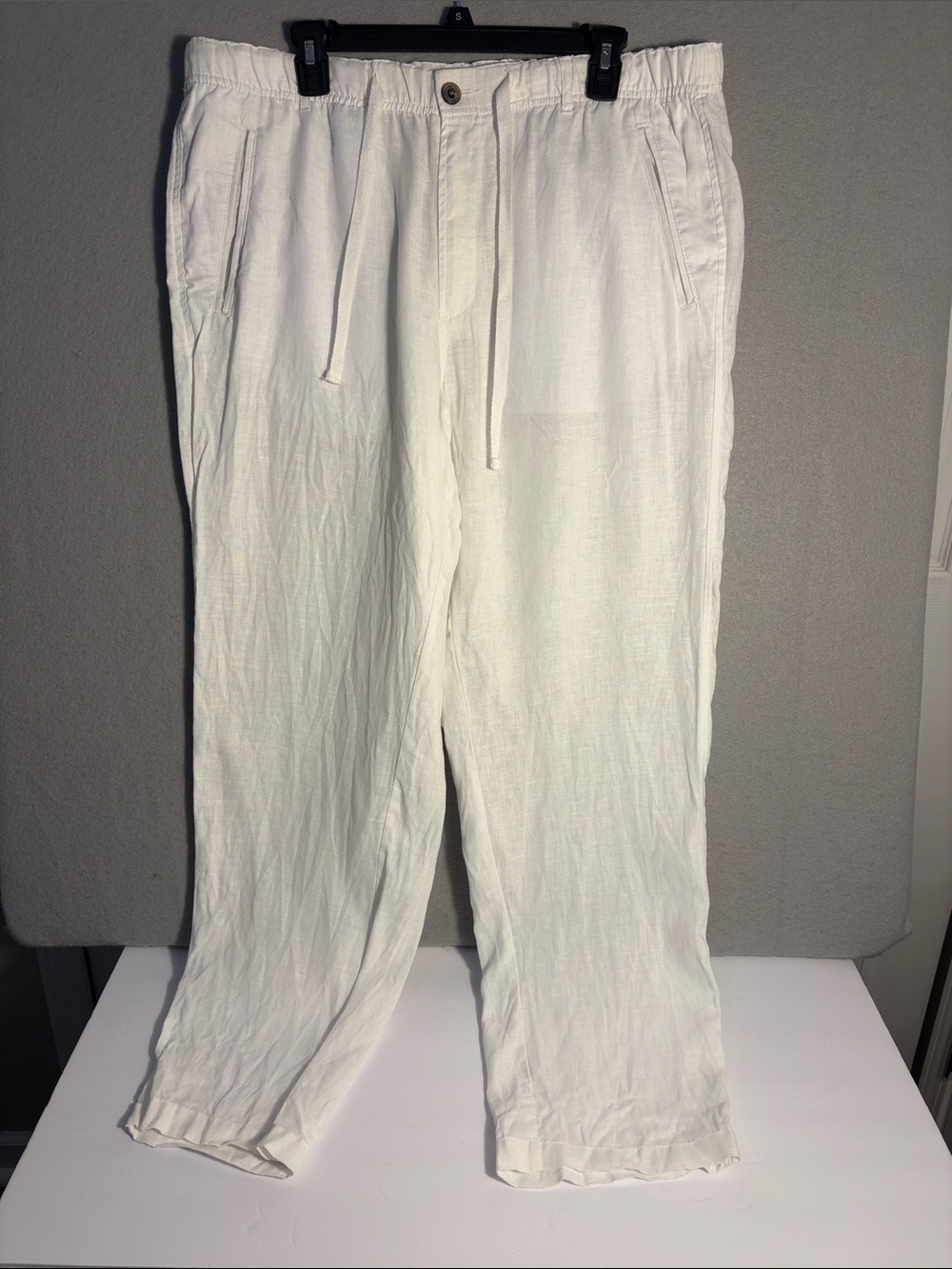 Women’s White 100% Linen Pants by Tasso Elba XL